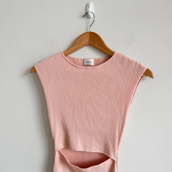 WILFRED • Cutout Knit Mini Dress in Coral Blush - Picture 5 of 12